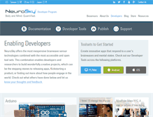 Tablet Screenshot of developer.neurosky.com